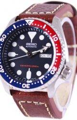 Seiko Automatic Divers Brown Leather SKX009K1-LS1 200M Mens Watch
