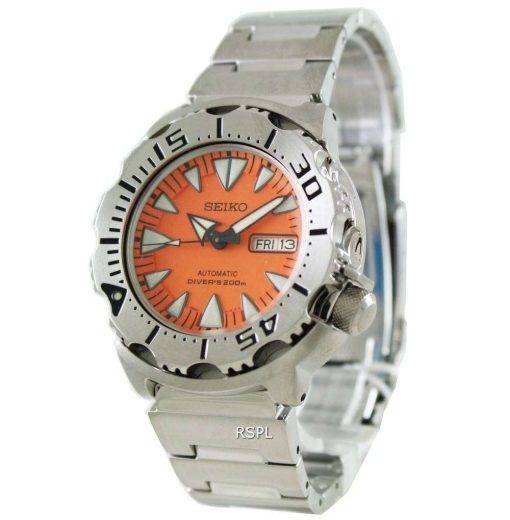 Seiko Automatic Monster Divers Orange Dial SRP309K1 SRP309K SRP309 Mens Watch