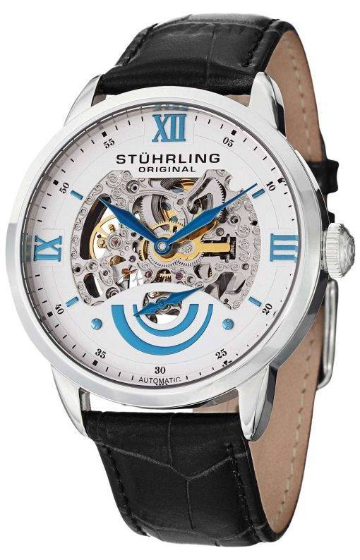Stuhrling Original Executive II Automatic White Skeleton Dial 574.01 Mens Watch