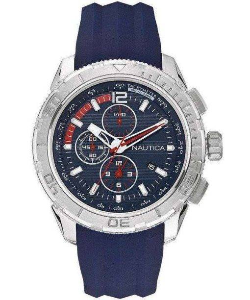 Nautica NST 101 Chronograph Blue Dial Silicone A18724G Men's Watch