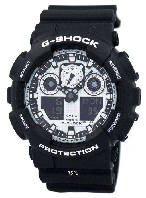 Casio G-Shock White and Black Series Analog Digital GA-100BW-1A Men's Watch