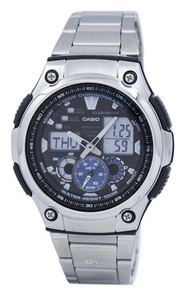 Casio Chronograph World Time Analog Digital AQ-190WD-1AV AQ190WD-1AV ...