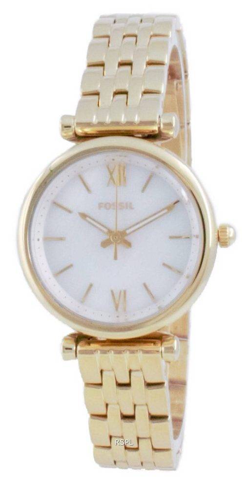 Fossil Carlie Mini Gold Tone Stainless Steel Quartz ES5067SET With Gift Set Women's Watch