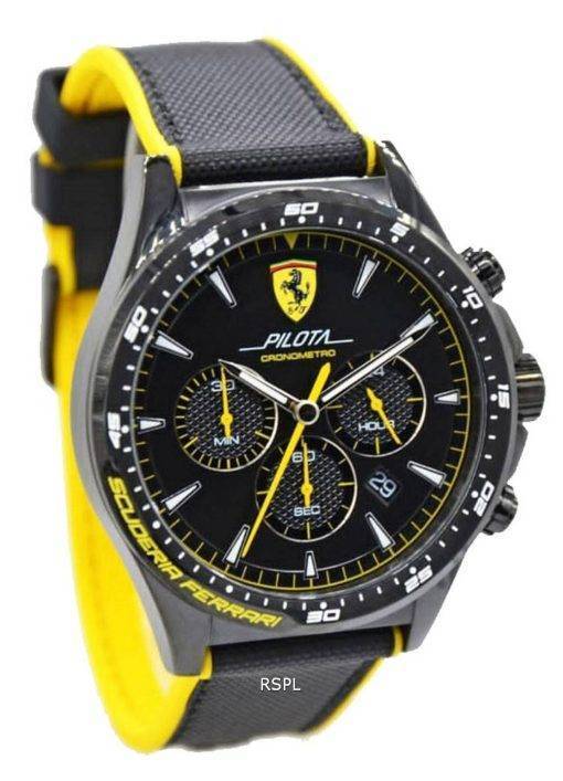 Ferrari Scuderia Pilota Chronograph Nylon Strap Quartz 0830622 Mens Watch
