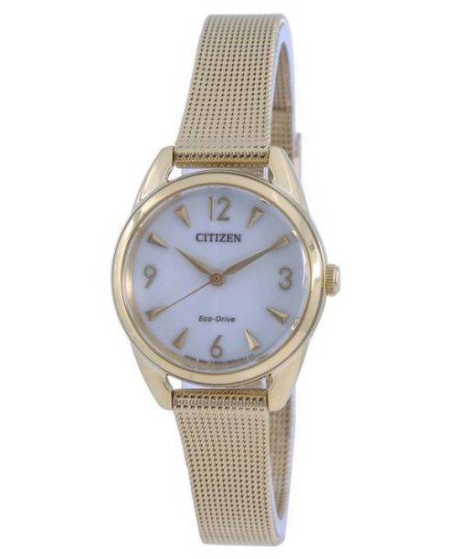 Citizen LTR Champagne Dial Gold Tone Stainless Steel Mesh Eco-Drive EM0682-58P Women's Watch