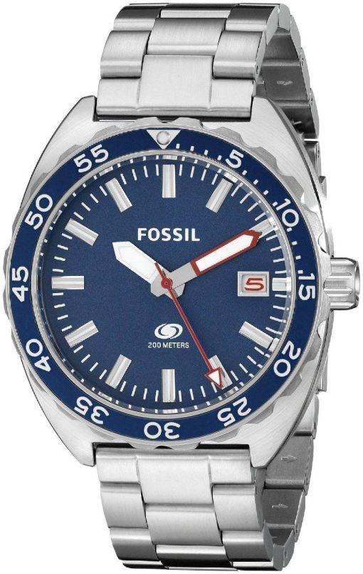 Fossil Breaker Quartz Blue Dial Stainless Steel FS5048 Mens Watch