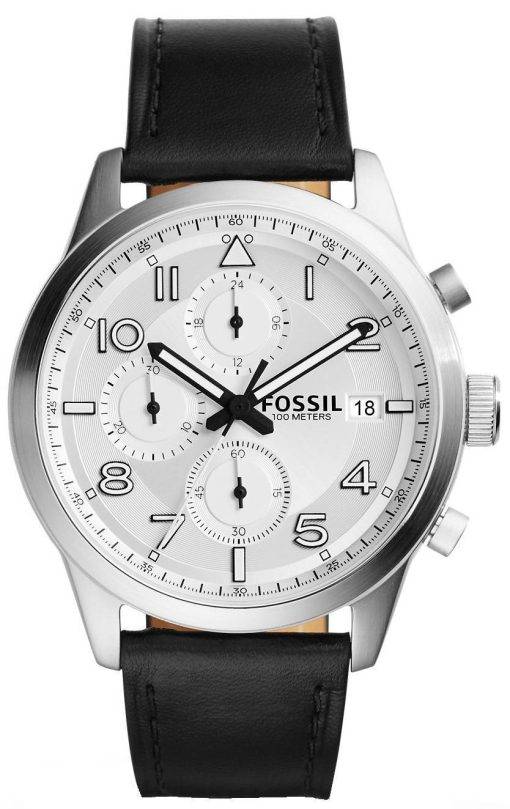 Fossil Daily Chronograph Black Leather FS5136 Mens Watch