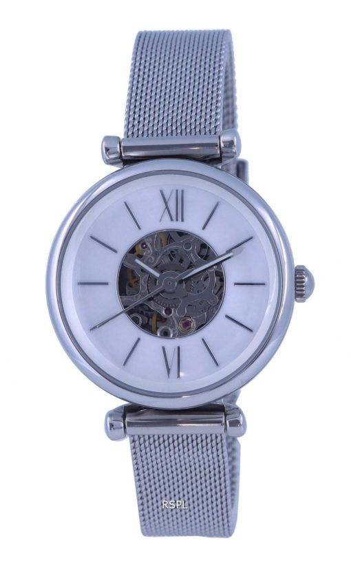 Fossil Carlie Mini Skelton Mother Of Pearl Dial Automatic ME3189 Womens Watch