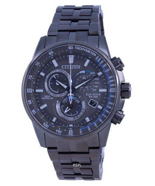 Citizen PCAT Black Dial Radio Controlled Chronograph Atomic Eco-Drive CB5887-55H 200M Mens Watch
