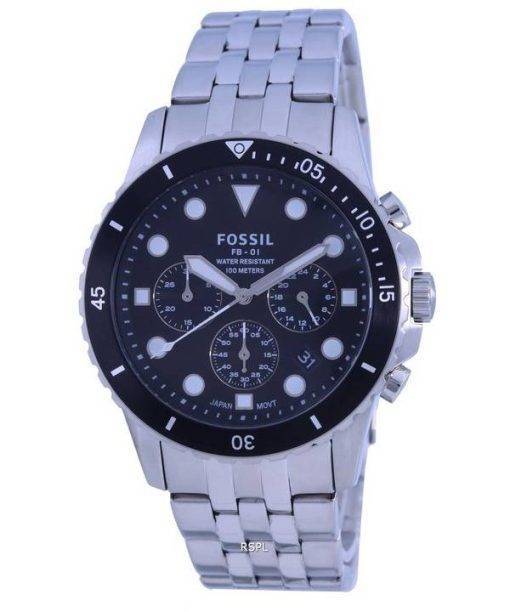 Fossil FB-01 Chronograph Black Dial Stainless Steel Quartz FS5837 100M Men's Watch